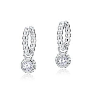 Brilliant Moissanite Earrings S925 Silver Inlaid With Colored Diamonds Detachable Earrings Simple Fashion All Match - Gesc...