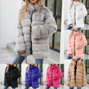 Women's Clothing fur coat women's casual tops autumn and winter new fashion popular horizontal groove coat - Damenbekleidung