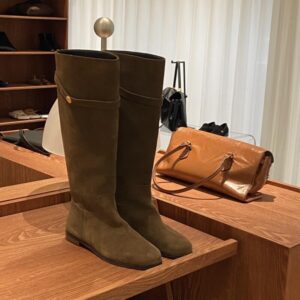 2024 Niche High Over-the-Knee Long For Women Genuine Leather Versatile Belt Buckle Martin Riding Boots - Schuhe