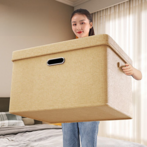 Cotton Linen Large Capacity Foldable Thickened Fabric Storage Bin Multifunctional Covered Extra Thick Clothing Organizer
