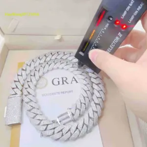 Pendant Necklaces Iced Out Pass Diamond Tester Sterling Sier Necklace Vvs Moissanite Cuban Link Chain - Geschenke
