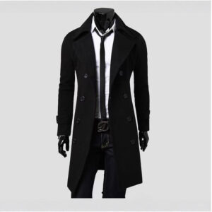 M-4Xl Autumn And Winter Long Double Breasted Windbreaker Men's Slim Fit Woolen Coat Men - Herrenbekleidung
