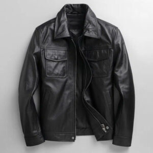​Men’s Distressed Leather Jacket – Vintage Bomber Style (Black, M-3XL) | Slim Fit & Lightweight​ - Herrenbekleidung