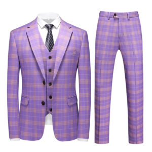 Men's Slim-Fit Three-Piece Suit - Business Wedding Formal Suit | Wool Blend Groom Attire - Herrenbekleidung