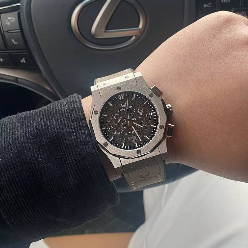 ROERDUM Multiverse Series-Endless-R1002 Fully Automatic Mechanical Watch Genuine Leather Strap Business All-match Casual M...