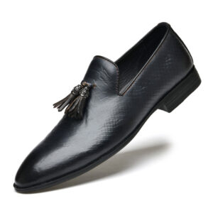 Wedding Model First-layer Shoes, Python Pattern First-layer Men's Driving Beanie Shoes, Small Leather Shoes - Schuhe