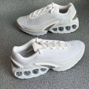 Nike Air Max Dn "White/Metallic Silver" Mesh Fabric Is Comfortable, Casual, Shock-absorbing, Non Slip, Wear-resistant, Bre...