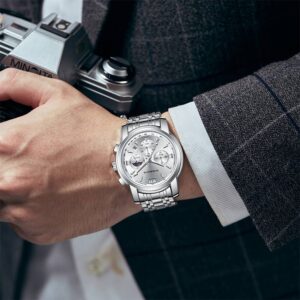 ROERDUM Cool Play Series - Quartz Movement, Stainless Steel Bracelet, Silver Dial, Casual & Stylish Men's Watch - Herrensc...