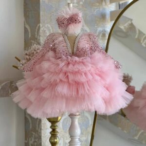 Girls' Fashionable Dresses For Little Girls, Fluffy Gauze Cake Skirts, Children's Piano Performances, Catwalk Performances...