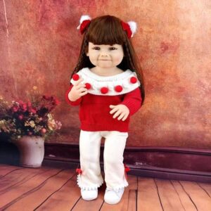 55cm 22 inch Rebirth Doll Baby Fully Vinyl Simulation Doll Christmas Gift for Girls DIY Princess Preschool Toy - Spielzeug