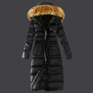 ​​Women’s Longline Hooded Puffer Coat – Winter Detachable Hood Oversized Jacket (Mint/Black/Gray/Cream, S-L) | Elegant Str...