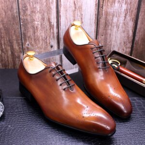 Leather Shoes For Men Manual Color Leather Shoes For Men Pointed Business Casual Leather Shoes For Men - Schuhe