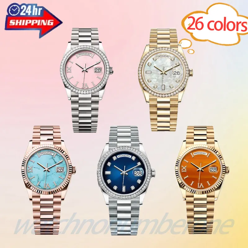 Wristwatches Mens Automatic Mechanical Watches 36/41mm 904L Full Stainless Steel Diamond Bezel Waterproof Luminous Gold Wa...