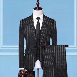 Spring New Suit Suit Slim Men's Striped Three-piece Suit 2024 Korean Style Business Dress Suit Men's Wholesale - Herrenbek...