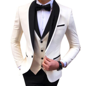 Men's Clothing large size men's suit slim fit double fork groom dress 3 piece suit formal casual solid color - Herrenbekle...