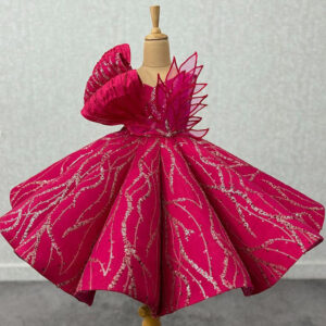 Kid's Clothing Children's Rose Red Dress Irregular Design Princess Dress Sequined Tutu Performance Costume - Kinderkleidung