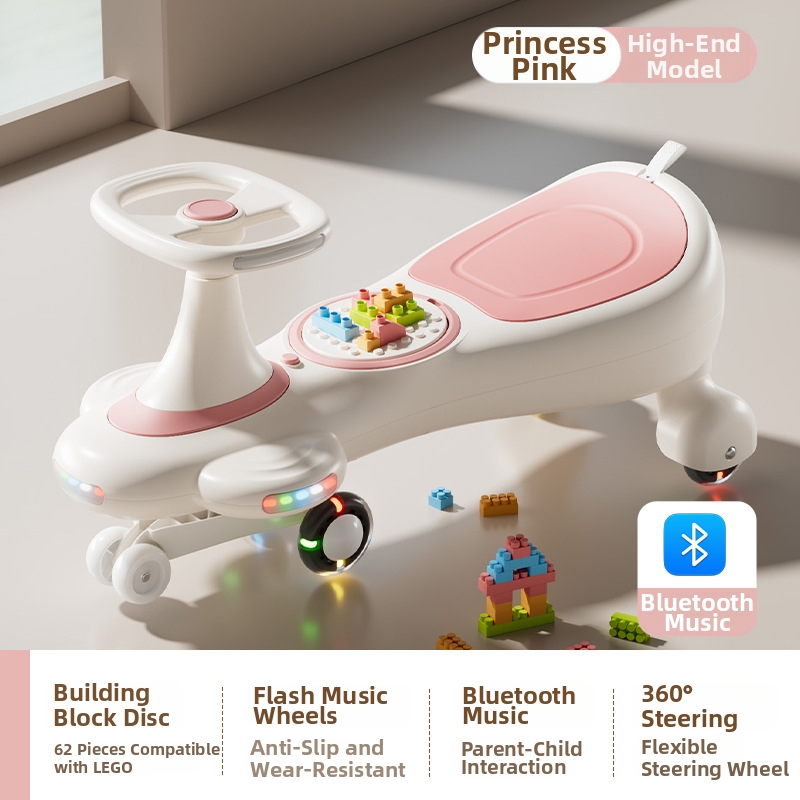 Children's Scooter Toy Car for Ages 3-12 Anti-Tipping Silent Wheels Musical Rocking Feature Suitable for Adults Unisex Pla...