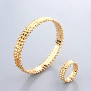 wide Gold Gear Sier Bangle Bracelets For Women Set Ring Tennis Fashion Unisex Jewelry Designer Girl Wife Jewlery Party - G...