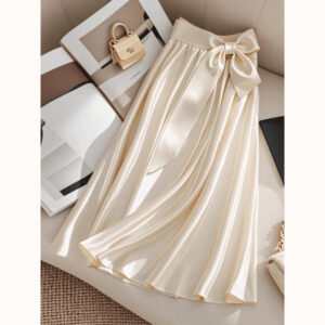 Women's Clothing Fashion Suit For Women 2024 Summer New Mature Style Unique Bow Tie Slim Waist Skirt - Damenbekleidung