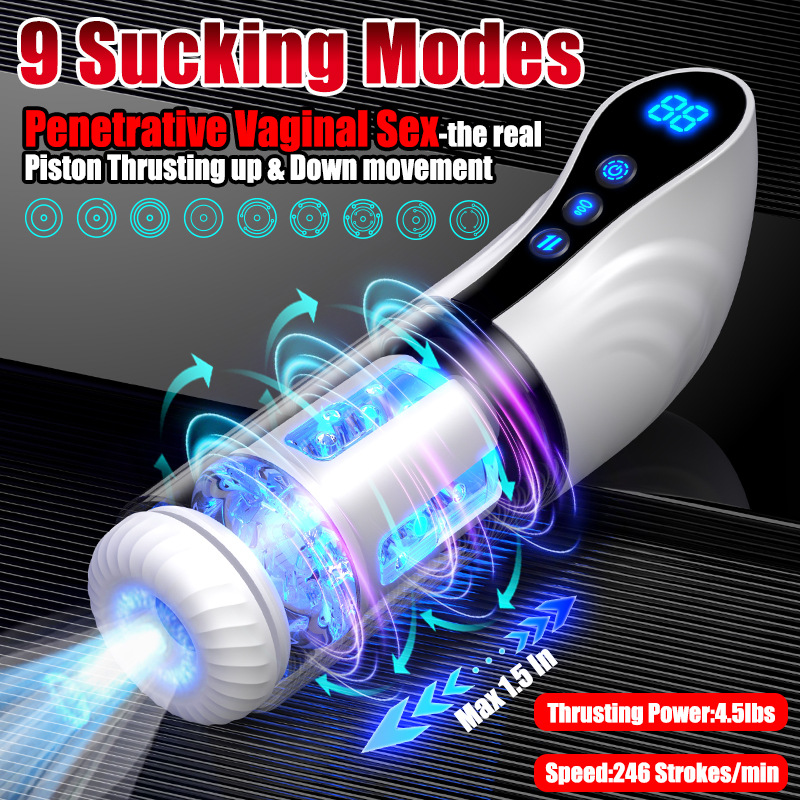 Love Secret Music Cyclone Pilot Aircraft Cup Telescopic Rotating Sucking Pronunciation Aircraft Cup Male Masturbator Sex T...