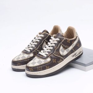 Adult Mens Womens Fashion L-V x JD Brown Louis-Vton x Air-Force 1 Sneakers Sports Shoes Skateboarding Shoes - Schuhe