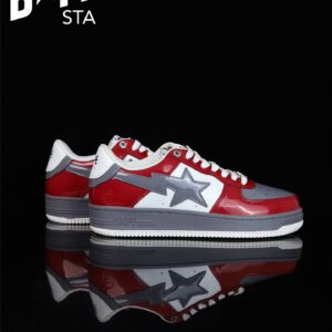 A BATHING-APE Classic Lacquer Leather Splicing Fashion Board Shoes Air Force No.1 Board Shoes Men And Women 22 Color Optio...