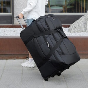 Extra large Oxford cloth trolley bag, checked in travel box, unisex travel bag, can be stored and folded luggage bag - Tas...