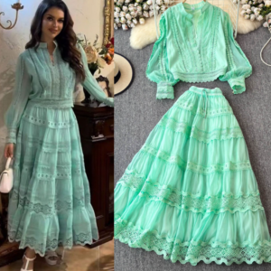 Women's Clothing Temperament Fashion Heavy Industry Splicing Lace Long Skirt Set - Damenbekleidung | Technik & Gadgets
