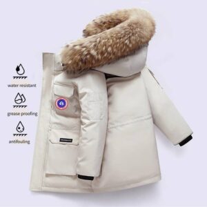 Handsome Goose Children's Down Jacket 08 Expedition Thick Windproof Winter Parka Parent Child Wear Children's Clothing Hoo...