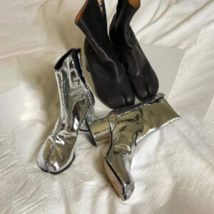 In Stock Cowhide Version ~ Niche Genuine Leather Pig's Hoof Split-Toe Martin For Women British Style Chunky Heel - Schuhe