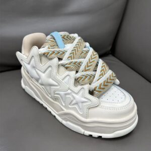 Milky white star shoes rice white bread shoes niche design of men and women with the same thick sole - Schuhe