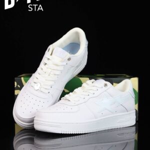 A BATHING-APE Classic Lacquer Leather Splicing Fashion Board Shoes Air Force No.1 Board Shoes Men And Women 22 Color Optio...