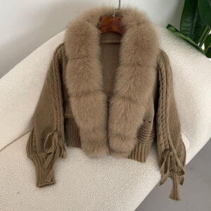 Women's Clothing Tops High end Spring Real Fox Fur Front Cardigan Knitted - Damenbekleidung | Technik & Gadgets