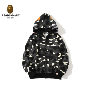A BATHING APE ABC CAMO High Quality Pure Cotton Version Luminous Spots SHARK FULL ZIP HOODIE MENS AND WOMEN - Herrenbeklei...