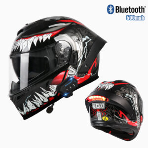 3C Certified Modular Motorcycle Helmet With Bluetooth & Dual Visors – Lightweight ABS Shell, Adjustable Spoiler, Full Face...