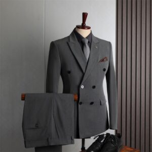 MERCURY Man's clothing Double row men's formal wear Business casual fashion slim-fit plus size banquet wedding small suit ...