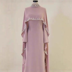Fringe-Trimmed Modest Maxi Dress – Boho Muslim Long Dress (Pink/White/Blue, XS-XXL, Summer 2025 Collection)​ - Damenbeklei...