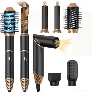 Airstyler & Set 5 In 1 Hairstyler Blow Iron Air-automatically Hot Air Round Curling Straightening Brush Styling Brushes - ...
