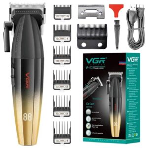VGR Metal Professional 9000RPM Men's Clipper 8W Rechargeable Hair Trimmer For Men Cordless Barber Electric Haircut - Kochen