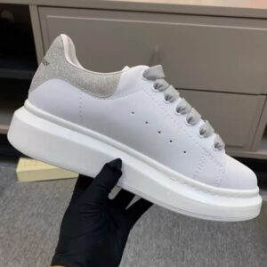 High Version New White Unisex Color Block Cowhide Versatile Thick Soled Height Increasing All Black Sneakers - Schuhe