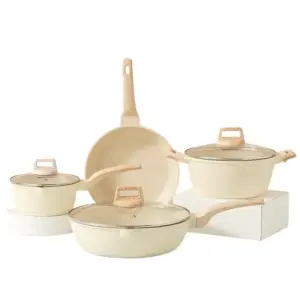 Non-stick Koekenpannenset Maifan Steen Keuken Soeppan Melkpan Met Houten Handvat Pot Kookgerei Set Kookgerei Voor Keuken -...