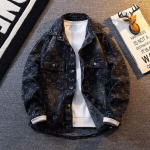 Cowboy Jacket, Spring Autumn Trendy Brand, Cool And Stylish, With A Collared Shirt, Men's Loose Casual Workwear Jacket - H...