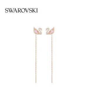SwarovskiSWAN pink love Swan multi-tassel earrings for women gifts