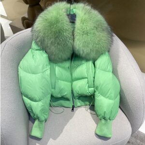 Women's Clothing winter coat women's fashion short down jacket women's high end women's 90 white duck down fox fur collar ...