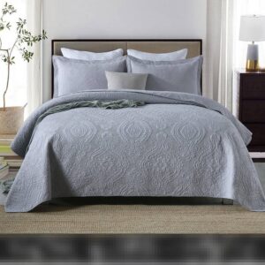New Polyester Embroidered Bed Skirt Bed Cover Three Piece Set High End Quilted Bed Sheet Bed Solid Color Summer Cool Air Conditioning Quilt