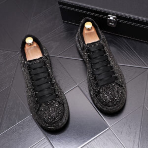 Autumn winter sponge cake Korean version, trendy and fashionable rhinestone thick soles, elevated inner height, casual - A...