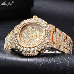 MISSFOX Watch Popular Patek Fashion Full Diamond Hip Hop Gypsy Star Luminous Quartz Men's Watch - Herrenschmuck