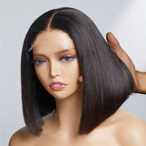 4*4 Closure Wig Transparent Lace12A Vietnam Double Drawn Bone Straight Bob Human Hair Wigs - Haircare Products