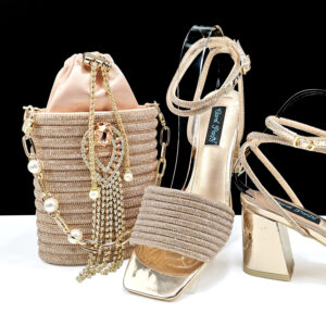 Women's shoe bag set Fringe embellished ankle strap Simple elegant banquet or everyday - Schuhe | Technik & Gadgets