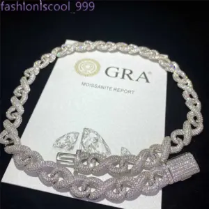 full iced out classic box clasp moissanite cuban Link Fine Hip Hop Men Jewelry Cuban Necklace Bling Diamond Chain - Geschenke